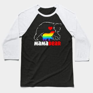 Mama Bear Proud Mom Rainbow Flag Lgbt Pride Mothers Day Baseball T-Shirt